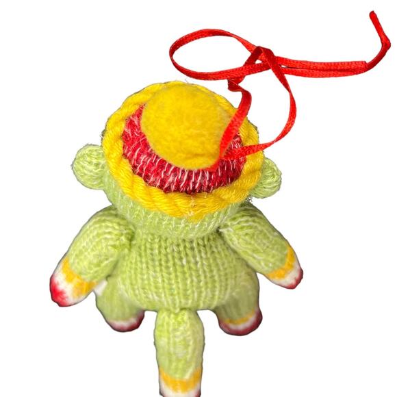 Vintage 90's 1997 Christmas Ornament Sock Monkey Collectible 4" Green Red Blue Y - Picture 8 of 14